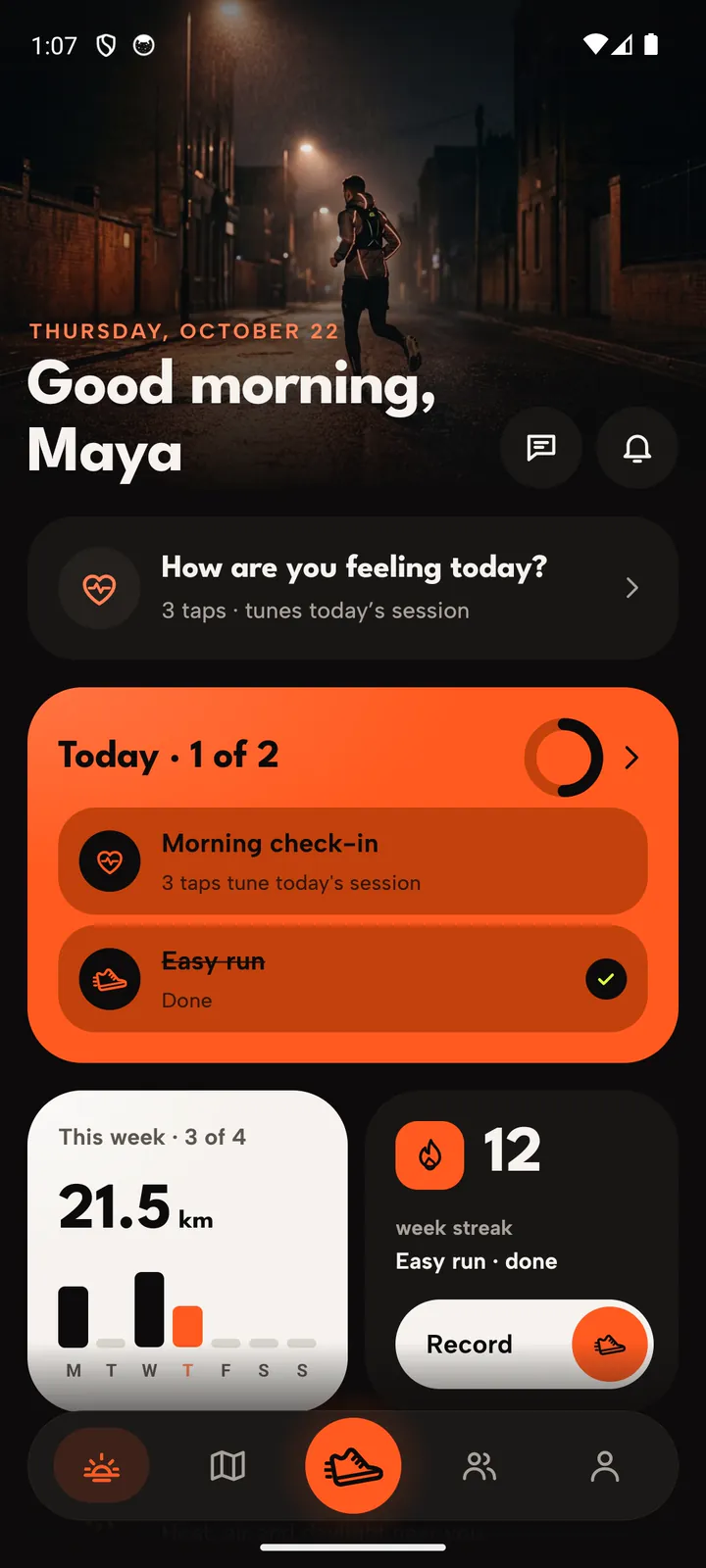 The Today screen